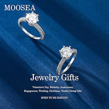 モアッサナイトリングVVS1 ,2 カラット Amazon | MOOSEA 2カラット モアッサナイトリング レディース D